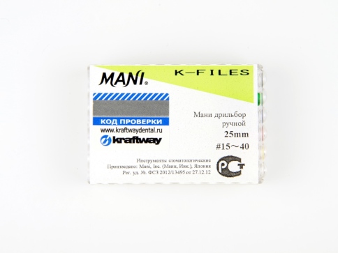 K-files Mani L25 ассорти iso 15-40 - дрильборы ручные (6шт) фото 2