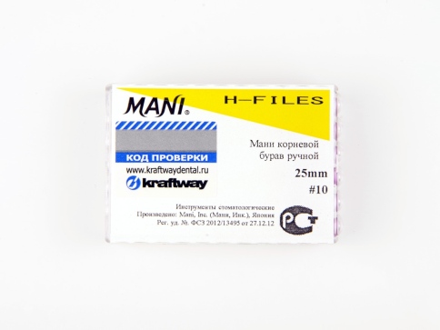 H-files Mani L25 iso 10 - корневые буравы ручные фото 2